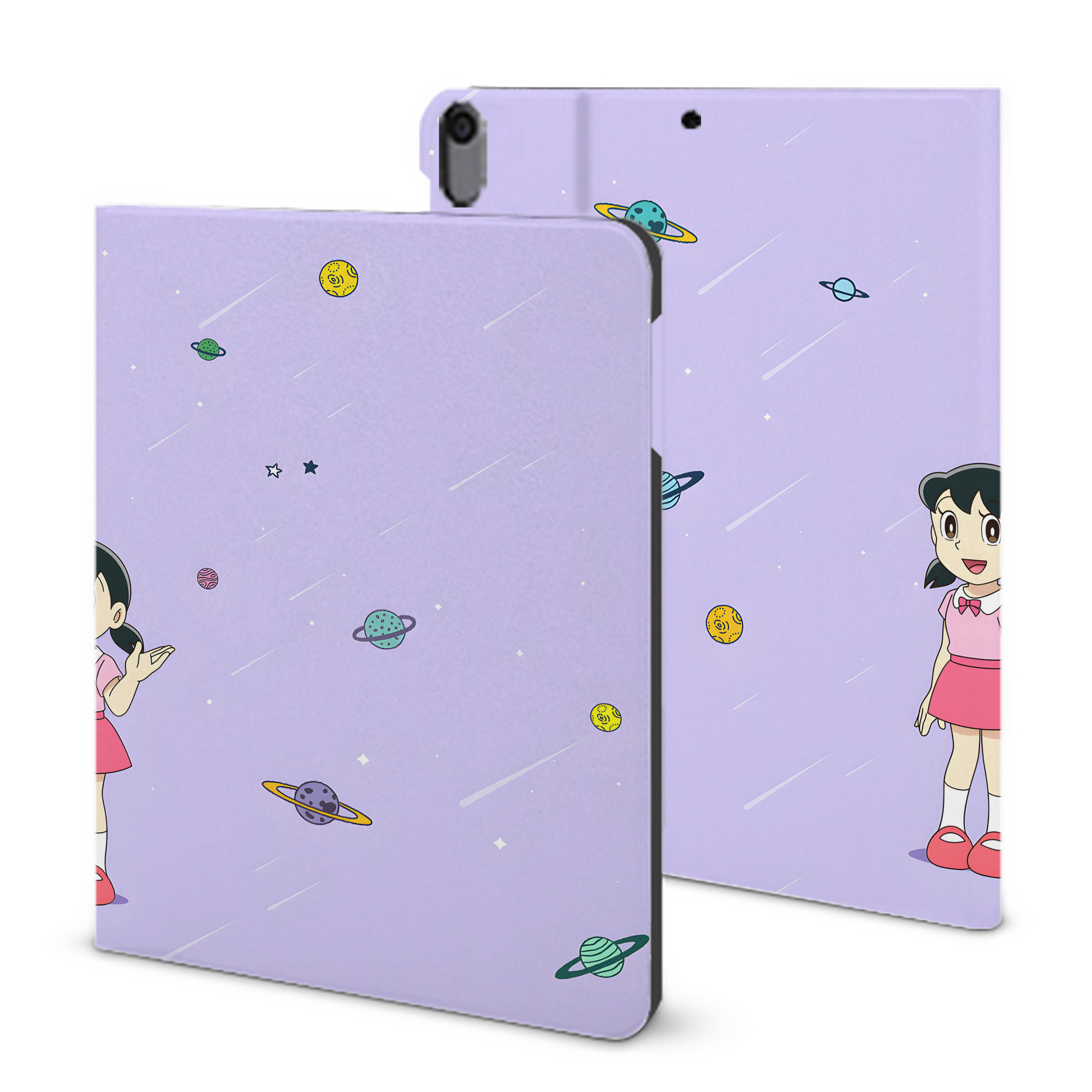 （画像用） ドラえもん Doraemon IPad ケース ブック型 PUレザー TPU 耐衝撃 軽量 薄型 ペン収納なし 全面保護 IPad 各モデル対応
